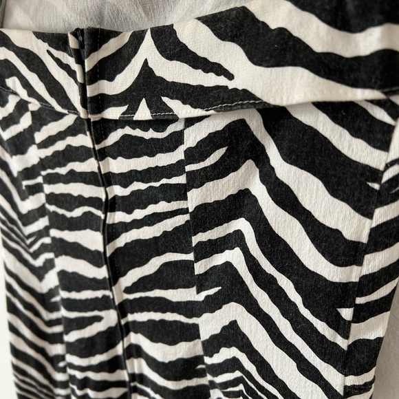 EUC VTG 90s L zebra stripe strapless dresss cotton/lycra side slits - Picture 13 of 16